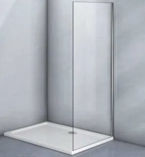 Боковая панель Veconi KP-06, 900х1950 хром, стекло прозрачное